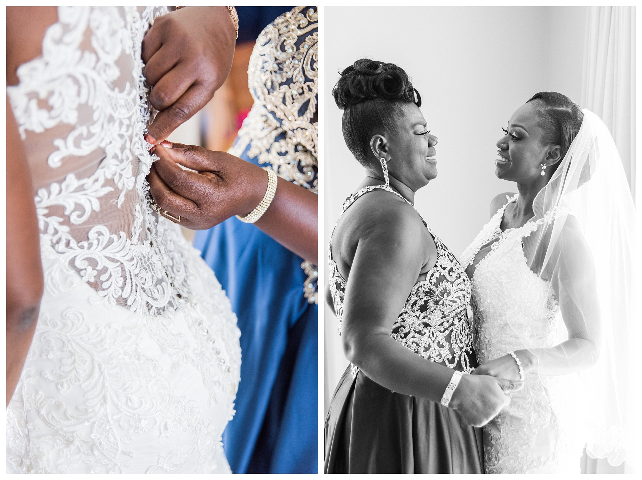 Bride with her mom on her wedding day by Jessica McCalla Photography