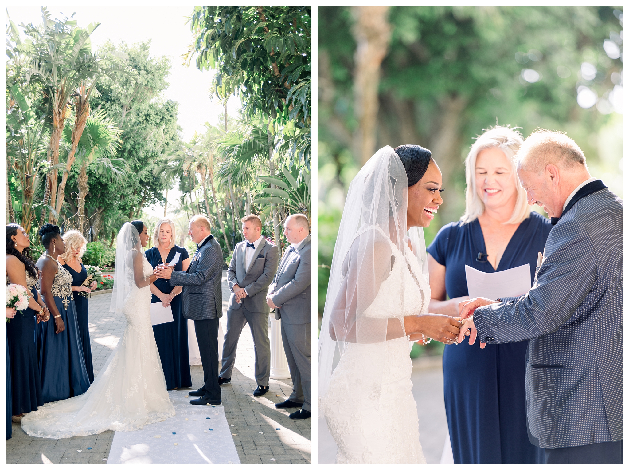Florida courtyard wedding with navy accents by Jessica McCalla Photography!