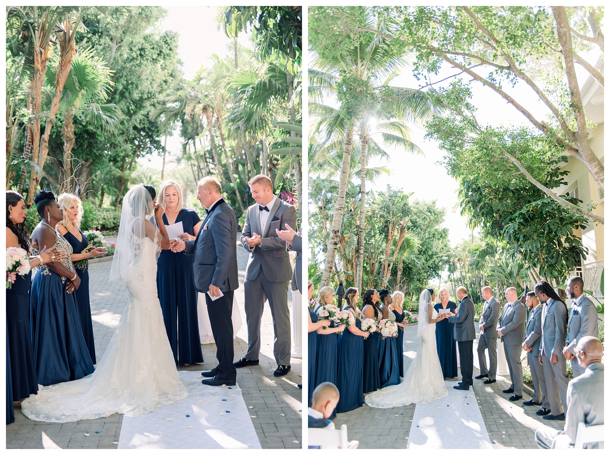Courtyard wedding ceremony at the Hyatt Regency Coconut Point by Jessica McCalla Photography