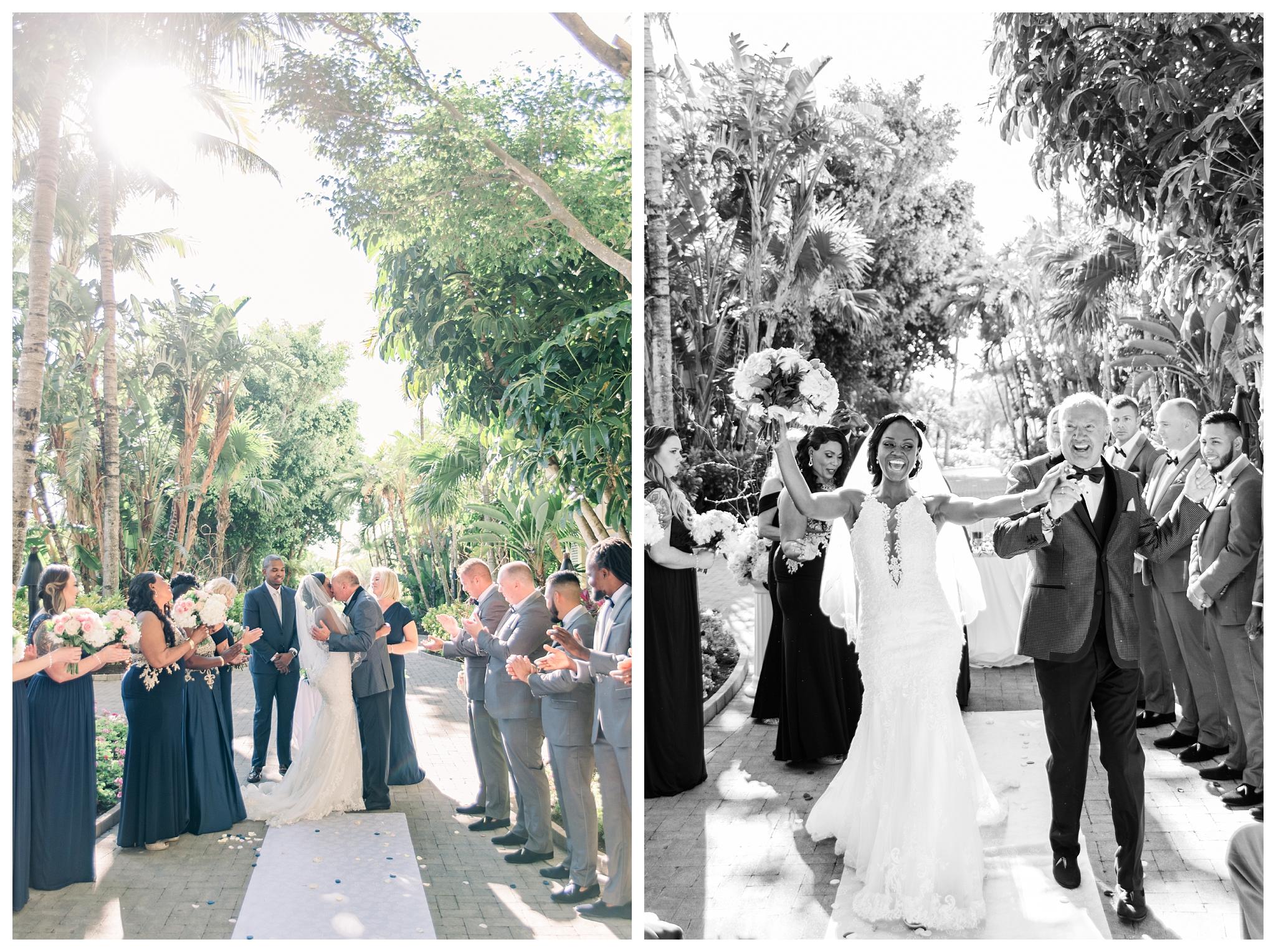 Wedding ceremony in the courtyard at the Hyatt Regency Coconut Point by Jessica McCalla Photography